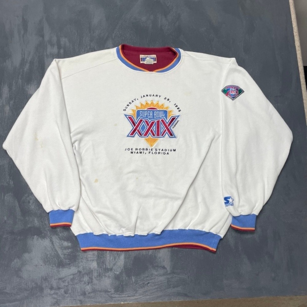Vintage Super Bowl XXIX Crewneck Sweatshirt Mens XXL White 1994 Starter
